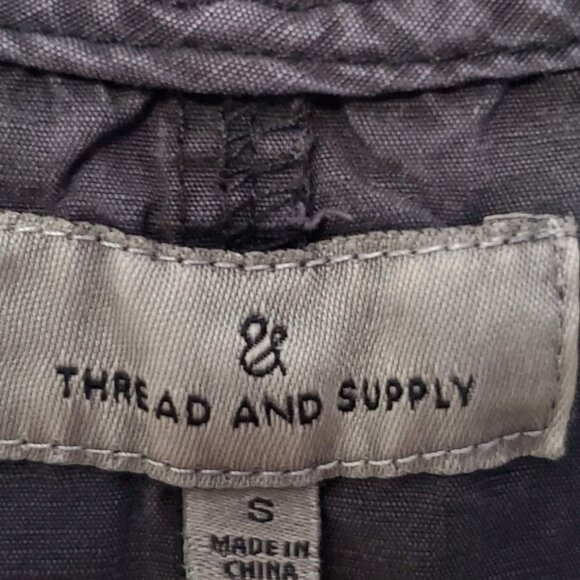 thread & supply Black Sleeveless Front Bottom Knot Top, S - Picture 4 of 5